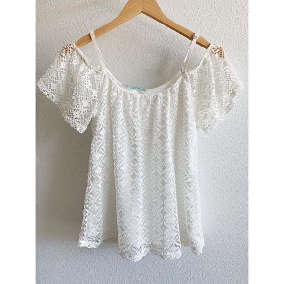 Maurices Tops - Maurice’s Ivory Cold Shoulder Tank